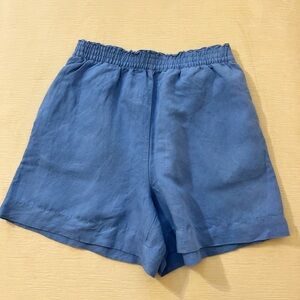 H&M Shorts - Women’s Medium Blue - Linen Blend High Waisted